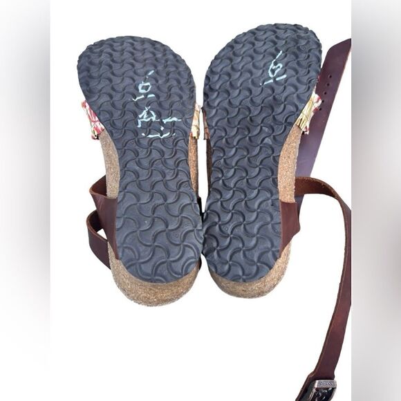 Birkenstock Papillio Lola Flower Frill Brown Ankle Strap Sandals Women's Size 6 - Picture 6 of 6